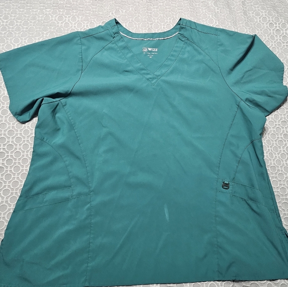 WonderWink Women's Hunter Green Scrub Top - Picture 1 of 7